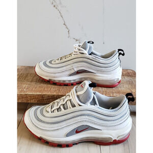 Nike Air Max 97 GS Youth 4Y White Red 921522 111 White Bullet Sneakers